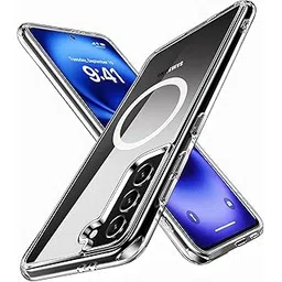 JGD PRODUCTS Magnetic Case for Samsung Galaxy S21 Plus Compatible with MagSafe, Shockproof Phone Bumper Cover, Anti-Scratch Clear Back (Clear)-picture-14