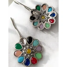 Jhumki Wala Artificial Stones Floral Drop Earrings-picture-11