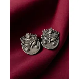 Jhumki Wala Maa Durga Eyes Oxidised Temple Studs-picture-16