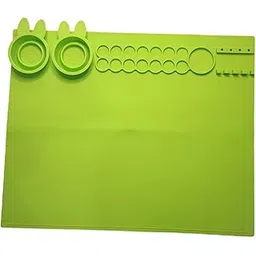 Ji and Ja® Silicone Craft Mat for Watercolor Kids Painting, Art Jewelry Necklace Making Green | Home & Kitchen| Craft Materials| Candle Making| Moulds Pack of 1 (Random Color)-image-15