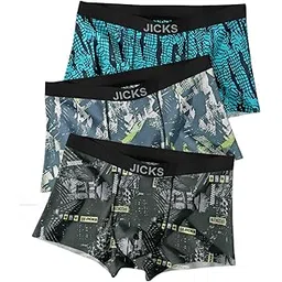 jicks Men's Underwear Anti Bacterial Airsoft Trunk, Men's Regular Fit Underwear |Imported Nylon Fabric | Multicolor Pack of 3-picture-34