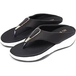 jig & sid Women & Girls Flip-Flops Slippers Light weight, Soft Footbed, Comfortable & Stylish Wedges Slip On Slipper For Casual Wear & Formal Wear (J_S_110645)-picture-23