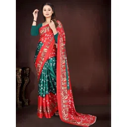Jihana Fab Red Poly Chiffon Sarees-picture-37