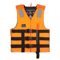 Jilani Delight Adult Life Safety Jacket Vest Durable Polyester with Foam Orange 40 to 80 Kg Weight Capacity-picture-25