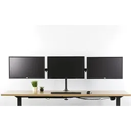 JIN OFFICE Triple Monitor Stand with 13-27 Inch Monitor Support | Height Adjustable Three Arm Stand | 8 kg Weight Capacity per Arm | Fully Adjustable (Clamp Installation)-image-11
