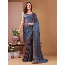 Jinal & Jinal Embroidered Pure Chiffon Saree with Handwork Beads & Rich Border-picture-37