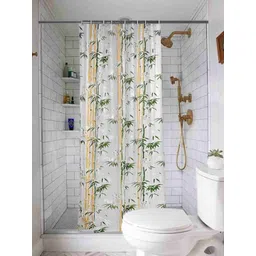 Jinaya's White & Green Printed Shower Curtain-picture-17