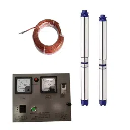 Jindal By Ganpati 2 HP 15 Stage Oil Filled Borewell Submersible Pump with Control Panel and 60m Safety Wire-image-4