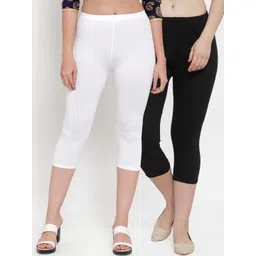 Jinfo Women Black & White Pack Of 2 Capris-picture-13