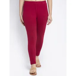 Jinfo Women Maroon Solid Super Combed Cotton Lycra Ankle Length Legging-picture-39