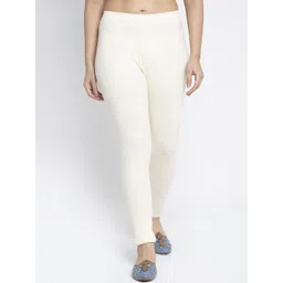 Jinfo Women off White Solid Cotton Lycra Legging-picture-18