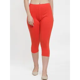 Jinfo Women Orange Cotton Capris-picture-18