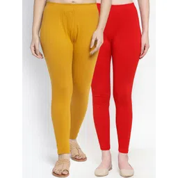 Jinfo Women Pack Of 2 Solid Ankle-Length Leggings-picture-23