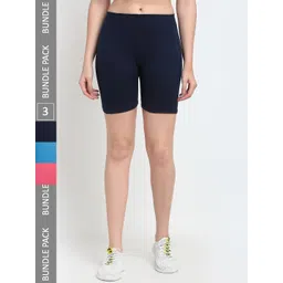 Jinfo Women Pack Of 3 Cycling Sports Shorts-picture-29