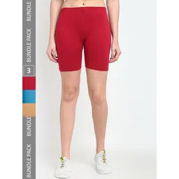 Jinfo Women Pack Of 3 Mid-Rise Sports Shorts-picture-30