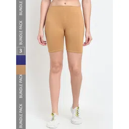 Jinfo Women Pack Of 3 Mid-Rise Yoga Sports Shorts-picture-35