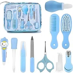 JINILA 10 in 1 Baby Grooming Kit Portable New Born Baby Grooming Set Complete Manicure and Healthcare Kit for Infants, Toddlers, and Kids (Set of 1, Blue)-picture-26