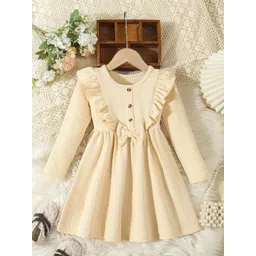 JINJIN FASHION Girls Round Neck Ruffles Detail Fit & Flare Dress-picture-19