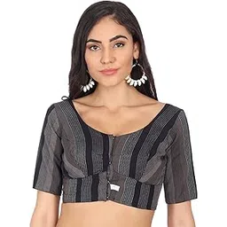 jisb Women's Cotton Geometric Half Sleeve Blouse-picture-18