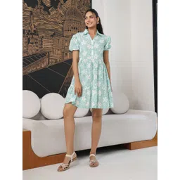 JISORA Women Floral Print A-Line Dress-picture-30