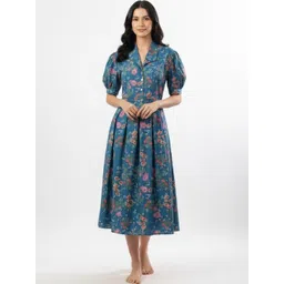 JISORA Women Floral Printed Cotton Dress-picture-32