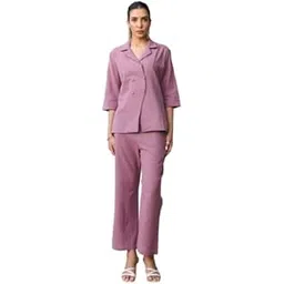 jisora Women's Cotton Flex Purple Co-ord Set-picture-16