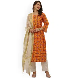 Jivitha Women Ethnic Motifs Yoke Design Bell Sleeves Thread Work Kurta-picture-12