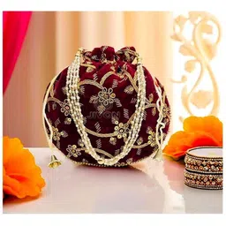 jivon Women Maroon Potli-picture-36