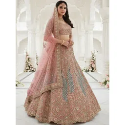 JIYANA WOMENS CHOICE Embellished Sequinned Semi-Stitched Lehenga & Unstitched Blouse With Dupatta-picture-26