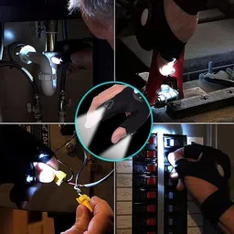 jiyancreation Half Finger Fishing Gloves Flashlight Torch Cycling Gloves image 2