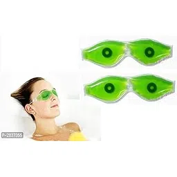 JK ENTERPRISE (Pack Of 2) Satin Aloe Vera Cool Gel Eye Mask Summer Ice Cooling Sleeping Mask For Eye Patches Remove Dark Circles Fatigue Cool Eyes Patch Pads Eye Care (2 Pc Green With Magnet)-picture-26