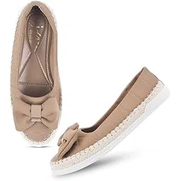 jm looks Elegant Slip-On Espadrille Flats with Stylish Bow and Textured Woven Sole, 0.5-Inch Heel Height, Comfortable and Versatile Footwear for Office | College | Casual-picture-43