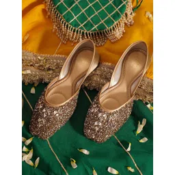 JM Looks Embellished Round Toe Flat Jutti with Comfortable Sole For Womens & Girls-picture-29