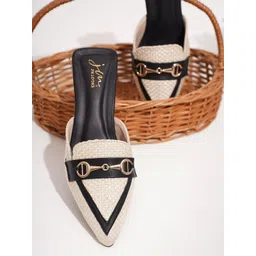 JM Looks Printed Party Block Mules-picture-10