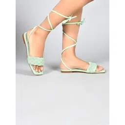 JM Looks Textured Lace-Ups Gladiators-picture-15