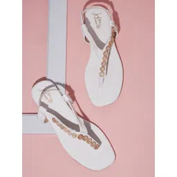 JM Looks Textured T-Strap Flats With Backstrap-picture-37