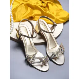 JM Looks Women Embellished Party Block Sandals-picture-22