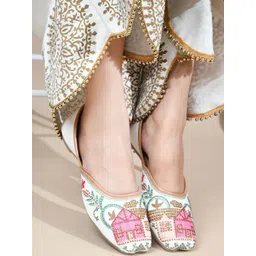 JM Looks Women Embellished Party Mojaris Flats-picture-12