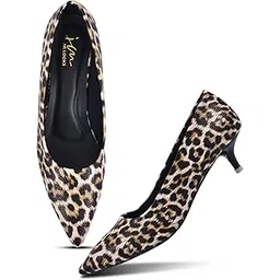 jm looks Women Printed Pointed Toe Kitten Heel Pumps for Party and Fashion Wear-picture-37