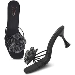 jm looks Women’s Open-Toe flower design Spool Heels with Floral Accent | Elegant Sandals for Weddings and Parties-picture-14