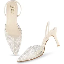 Kitten Heels for Women Pointed Toe Mesh Rhinestone Heeled Sandals Stiletto Mid Heel for Wedding Party Dress Bride Pumps Shoes-image-10