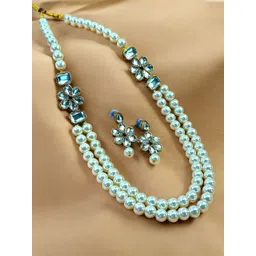 JN HANDICRAFT Copper-Plated Kundan-Studded & Beaded Jewellery Set-picture-36