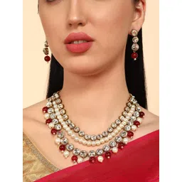 JN HANDICRAFT Maroon Necklace-picture-35