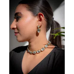 JN HANDICRAFT Women Kundan Studded Necklace and Earrings-picture-18