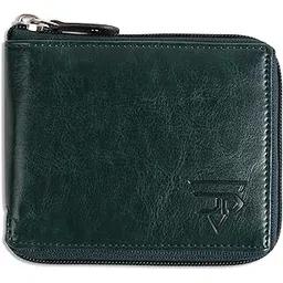 jnd Changer Round Zip Rexine Wallet - Stylish and Functional Faux Leather Wallet with Secure Zip Closure and Multiple Compartments for Men (Green)-picture-48