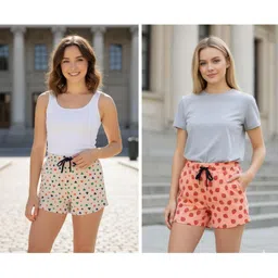 jocker Pack of 2 Printed Women Multicolor Boxer Shorts, Cycling Shorts, Gym Shorts, Hotpants, Night Shorts, Regular Shorts-picture-28