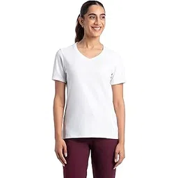 1359 Women's Super Combed Cotton Elastane Stretch Regular Fit Solid V Neck Half Sleeve T-Shirt-image-36