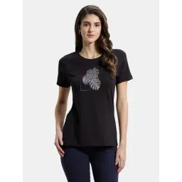 Jockey 1361 Women's Super Combed Cotton Regular Fit Printed Half Sleeve T-Shirt (Prints May Vary)-picture-14