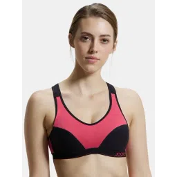 Jockey 1378 Women's Wirefree Padded Super Combed Cotton Elastane Full Coverage Racer Back Active Bra-picture-19