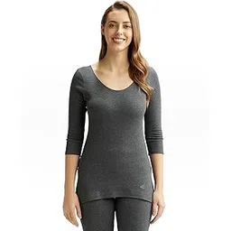 Jockey 2543 Women's Super Warm Super Combed Cotton Rich Brushed Three Quarter Sleeve Thermal Top with Staywarm Technology-picture-19